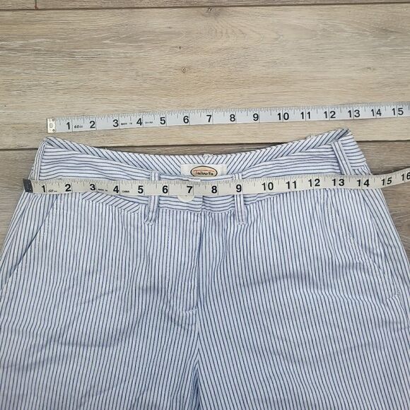 Talbots coastal colored burmuda shorts size 2 petite cotton blue white striped - Picture 8 of 11